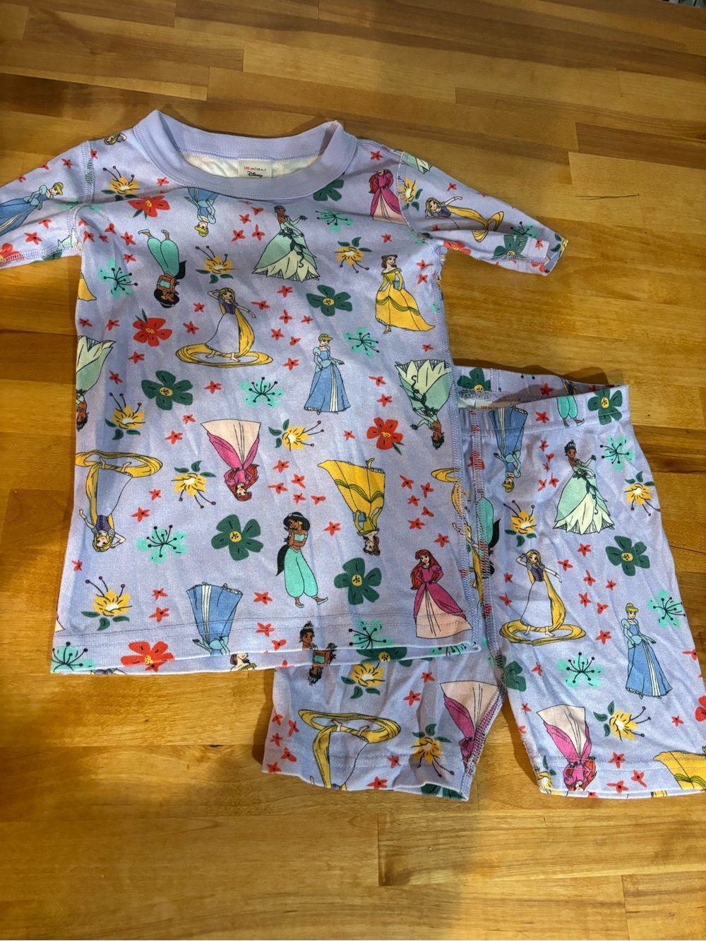 Hanna Andersson Lavender Princess Print girls Pajama Set - 6/7